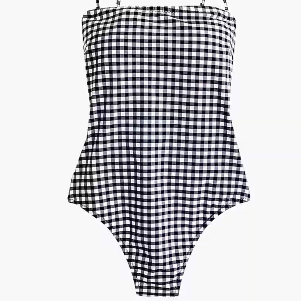 J. Crew Black and White Gingam One Piece sz 12